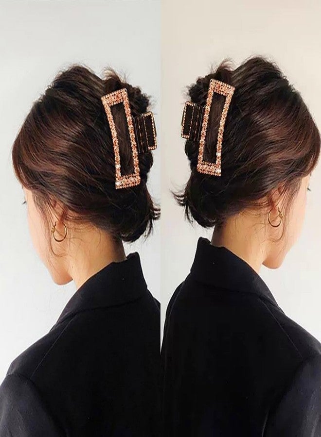 Sinide Rhinestone Hair Claw Clips, 2 Pack Exquisite Crystal Jaw Clips Nonslip Hair Clips for Thick Long Hair, Fashion Hair Clamp Accessories for Women Ladies Strong Hold Hair Barrette for Hair Styling - Image 5